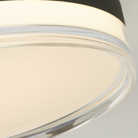 Searchlight Electric Cyprus LED Flush, Black Metal and Clear Acrylic 42651-30BK
