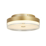 Cyprus LED Flush, Gold Metal and Clear Acrylic