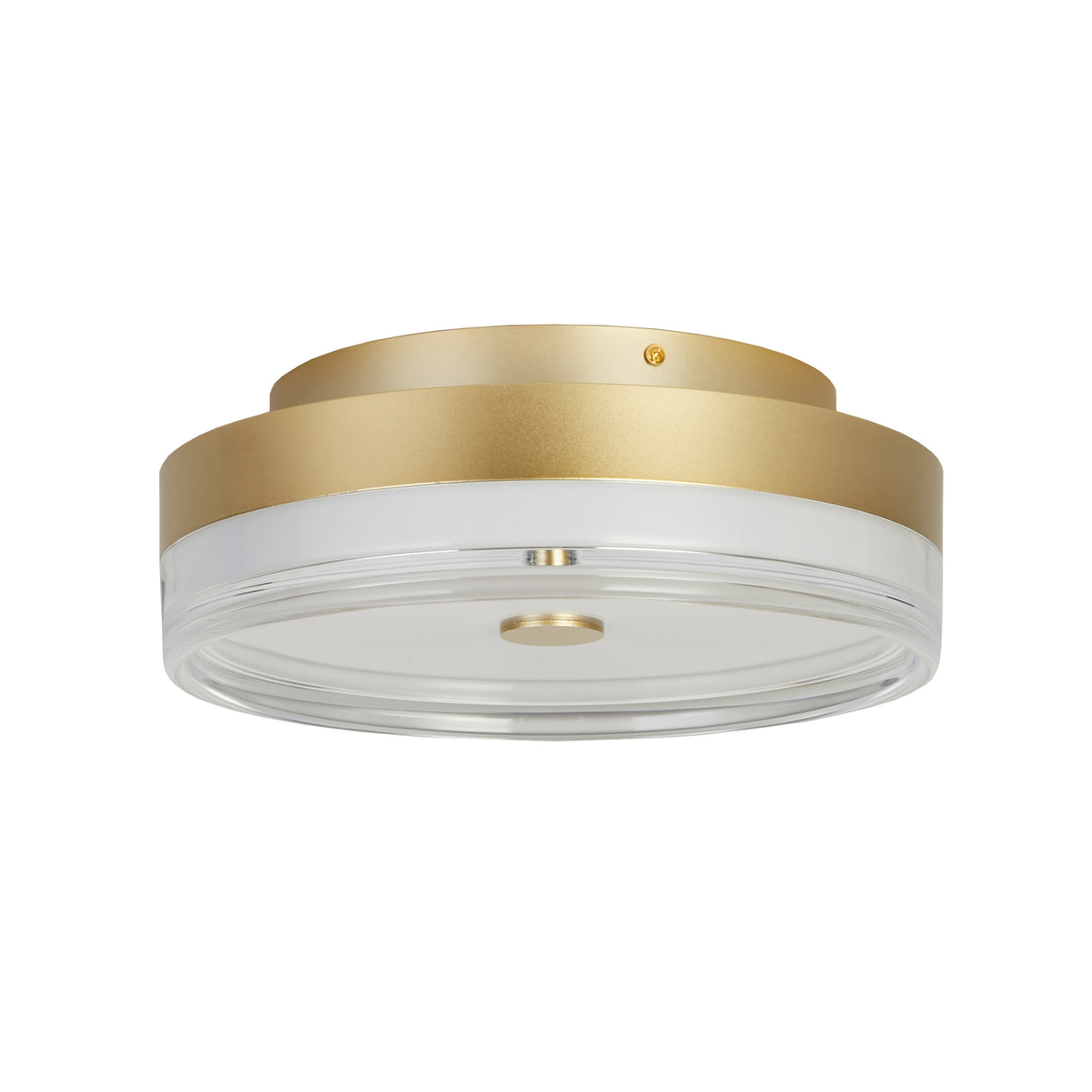 Searchlight Electric Cyprus LED Flush, Gold Metal and Clear Acrylic 42651-30GO