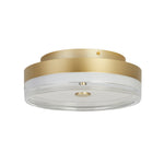 Searchlight Electric Cyprus LED Flush, Gold Metal and Clear Acrylic 42651-30GO