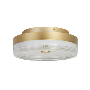 Searchlight Electric Cyprus LED Flush, Gold Metal and Clear Acrylic 42651-30GO