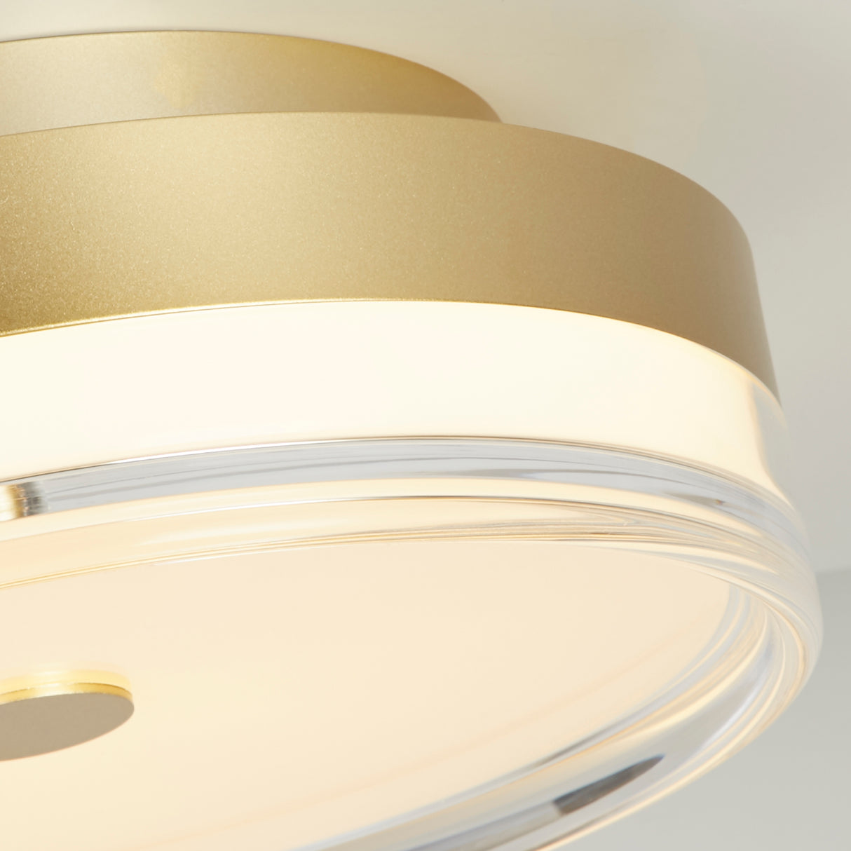 Searchlight Electric Cyprus LED Flush, Gold Metal and Clear Acrylic 42651-30GO