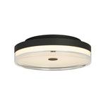 Cyprus LED Flush, Black Metal and Clear Acrylic