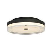 Cyprus LED Flush, Black Metal and Clear Acrylic