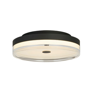 Cyprus LED Flush, Black Metal and Clear Acrylic