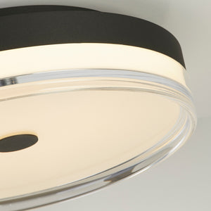 Searchlight Electric Cyprus LED Flush, Black Metal and Clear Acrylic 42651-40BK