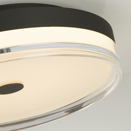 Searchlight Electric Cyprus LED Flush, Black Metal and Clear Acrylic 42651-40BK