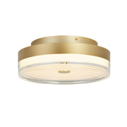 Cyprus LED Flush, Gold Metal and Clear Acrylic