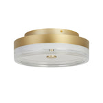Searchlight Electric Cyprus LED Flush, Gold Metal and Clear Acrylic 42651-40GO