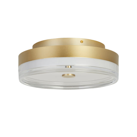 Searchlight Electric Cyprus LED Flush, Gold Metal and Clear Acrylic 42651-40GO