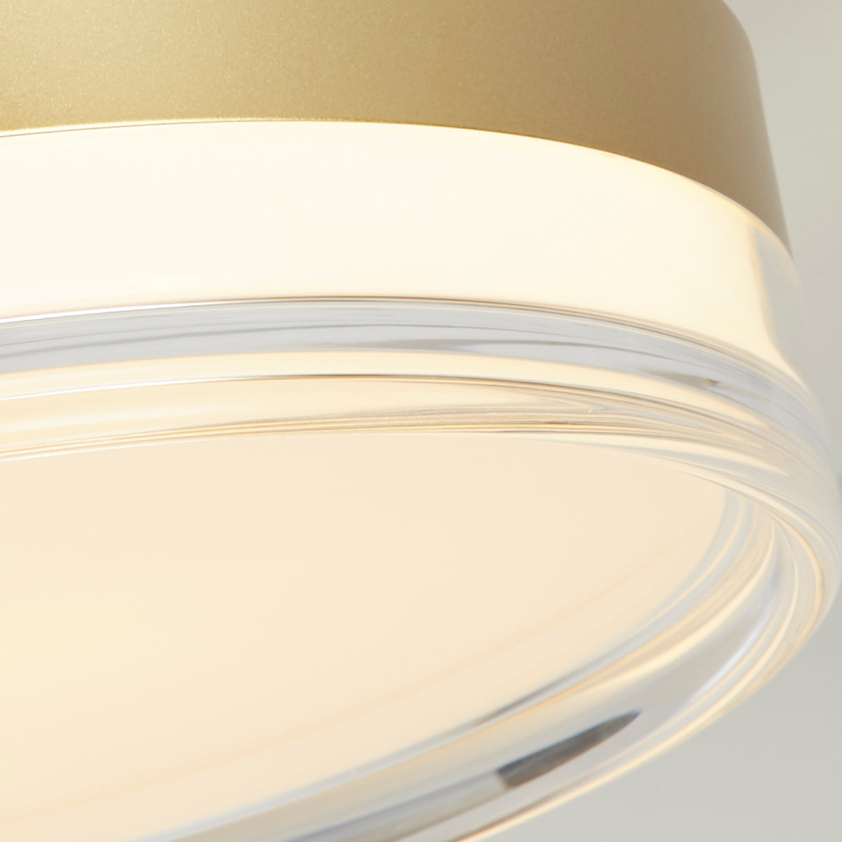 Searchlight Electric Cyprus LED Flush, Gold Metal and Clear Acrylic 42651-40GO