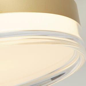 Searchlight Electric Cyprus LED Flush, Gold Metal and Clear Acrylic 42651-40GO