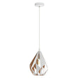 Eglo EU Carlton 1 Single Pendant Light E27 White Gold