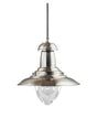 Fisherman Pendant  - Satin Silver Metal & Glass