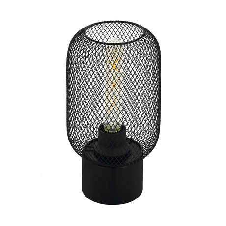 Eglo EU WRINGTON Table Lamp – Vintage Black Steel, E27, Inline Switch, Indoor Lighting