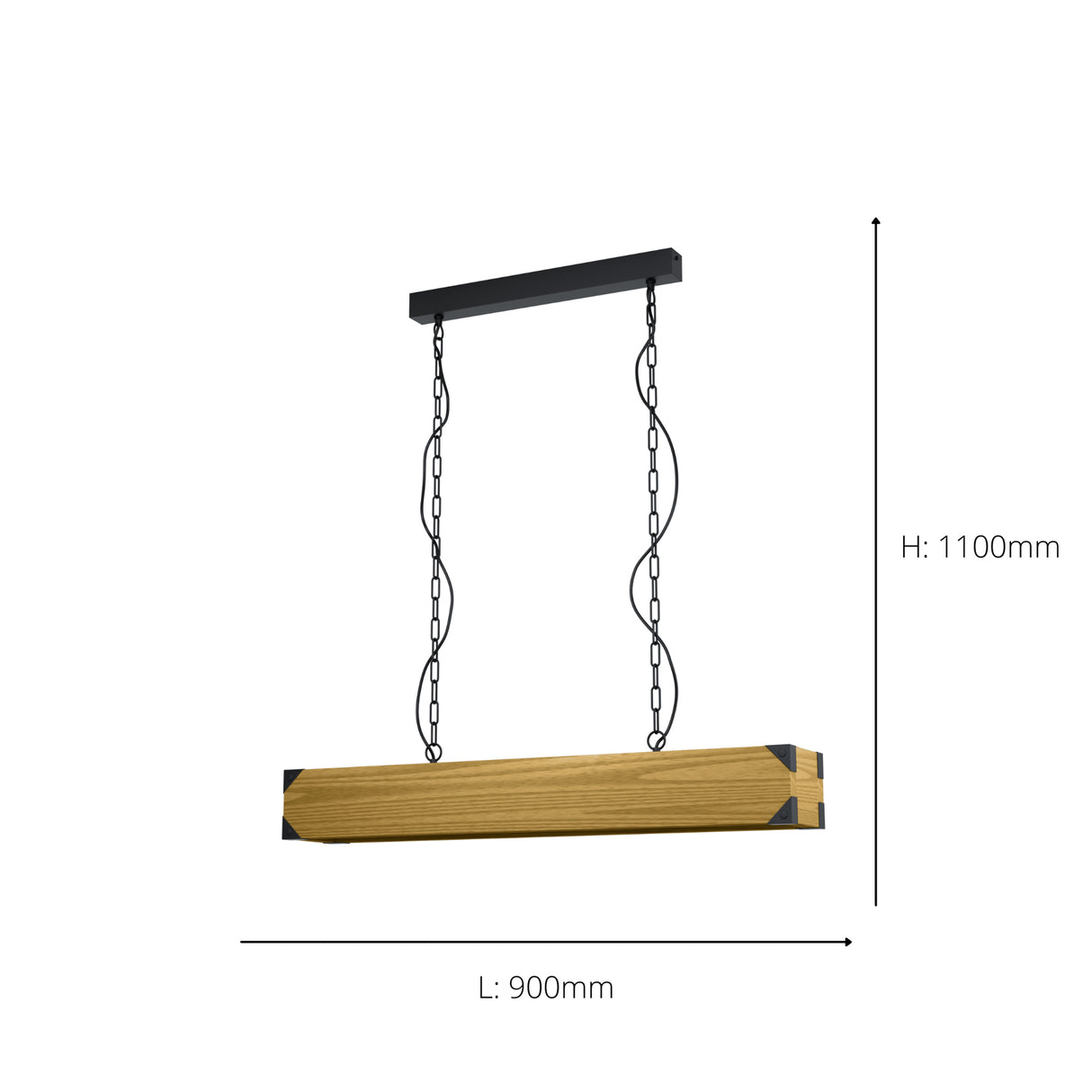 Eglo EU Harborough 4 Set Pendant Light E27 Black