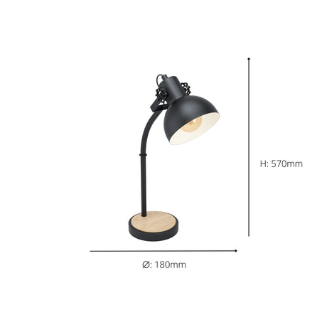 Eglo EU Lubenham Table Lamp Black/Wood