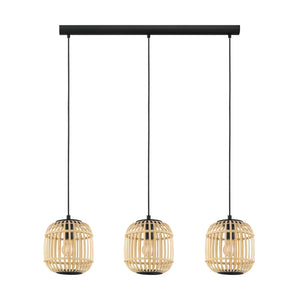 Eglo EU Bordesley 3 Set Pendant E27 Black Wood 
