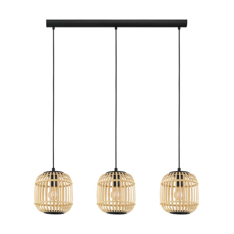 Eglo EU Bordesley 3 Set Pendant E27 Black Wood 