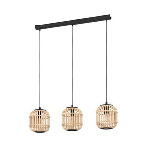 Eglo EU Bordesley 3 Set Pendant E27 Black Wood
