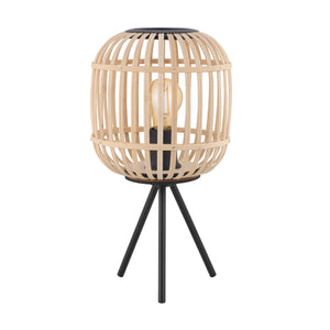Eglo EU Bordesley Natural Bamboo Tripod Table Lamp (IP20) - Retro Style (D) 21cm