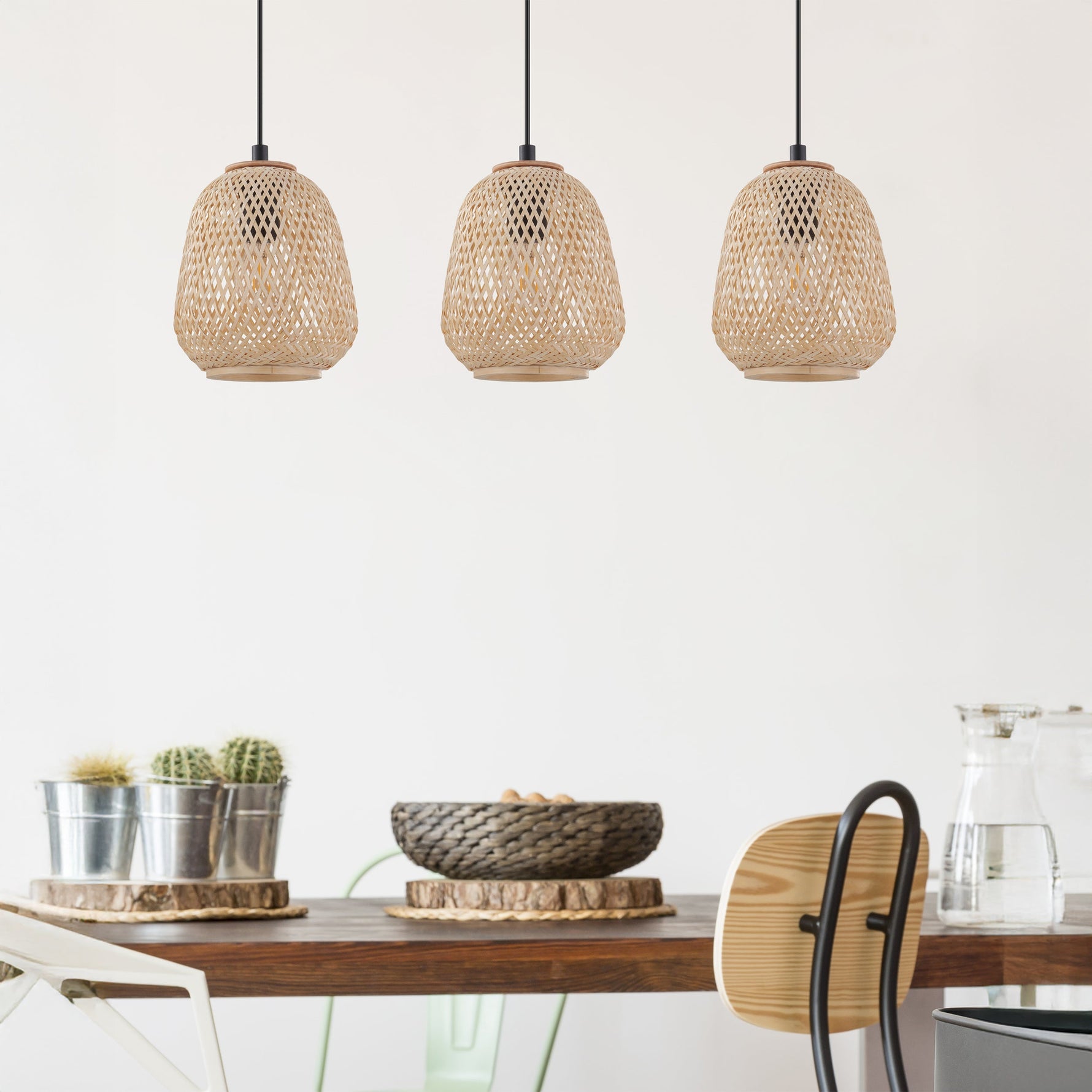 Eglo EU Cremella Black Steel Modern 3-Light Pendant