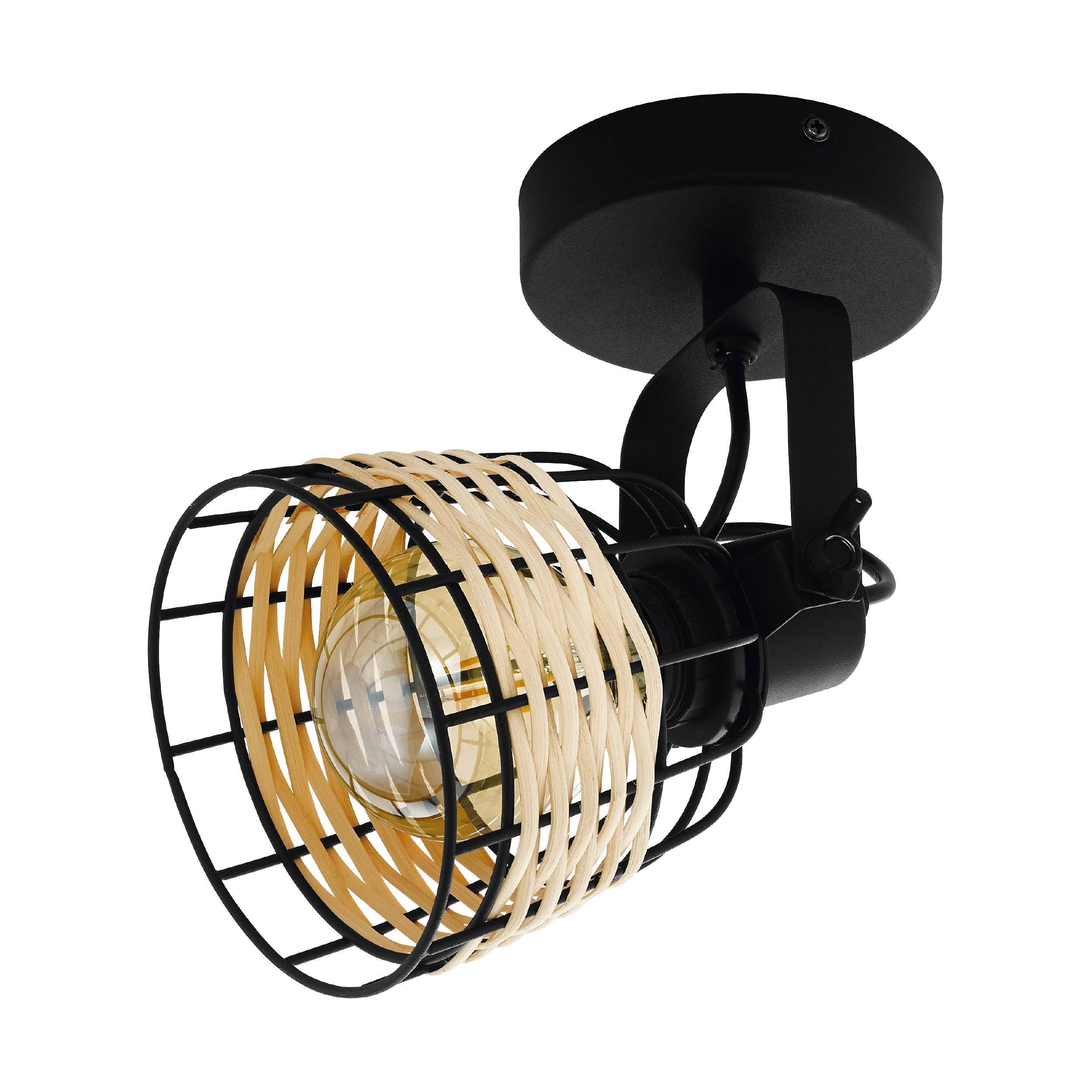 Eglo EU Barnstaple Wood & Steel Zinc 2-Light Floor Lamp