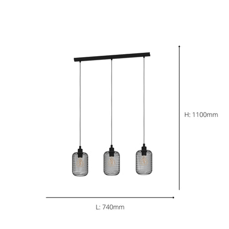 Eglo EU Wrington 3 Set Pendant E27 Black