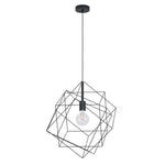 Eglo EU STRAITON Pendant Ceiling Light – Vintage Black Steel Open Shade, E27, Height Adjustable, Indoor Lighting product image - Endon Lighting from First Light Direct with great prices and fast UK delivery