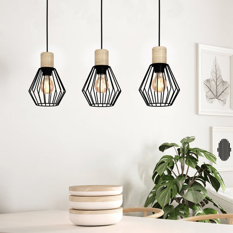 Eglo EU Palmorla Pendant E27 Black Wood 