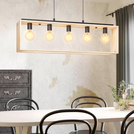 Eglo EU Famborough 5 Set Pendant E27 Black Wood