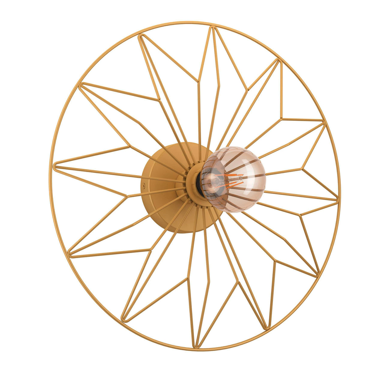 Eglo EU CASTANUELO Wall or Ceiling Light – Vintage Gold Steel Design, E27, Indoor Lighting