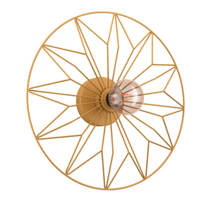 Eglo EU CASTANUELO Wall or Ceiling Light – Vintage Gold Steel Design, E27, Indoor Lighting