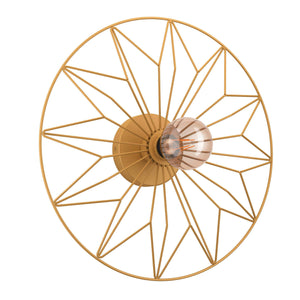 Eglo EU CASTANUELO Wall or Ceiling Light – Vintage Gold Steel Design, E27, Indoor Lighting