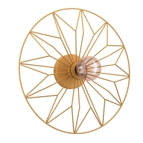 Eglo EU CASTANUELO Wall or Ceiling Light – Vintage Gold Steel Design, E27, Indoor Lighting