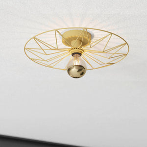 Eglo EU CASTANUELO Wall or Ceiling Light – Vintage Gold Steel Design, E27, Indoor Lighting