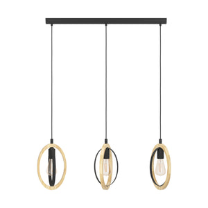 Eglo EU Basildon 3 Set Pendant E27 Black Wood