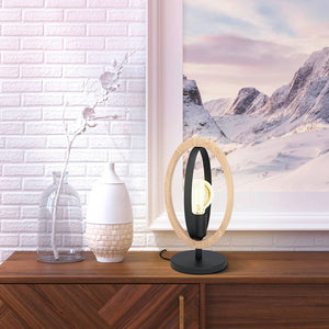 Eglo EU Basildon Table Lamp Black/Wood