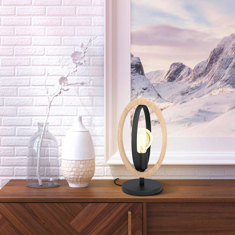 Eglo EU Basildon Table Lamp Black/Wood