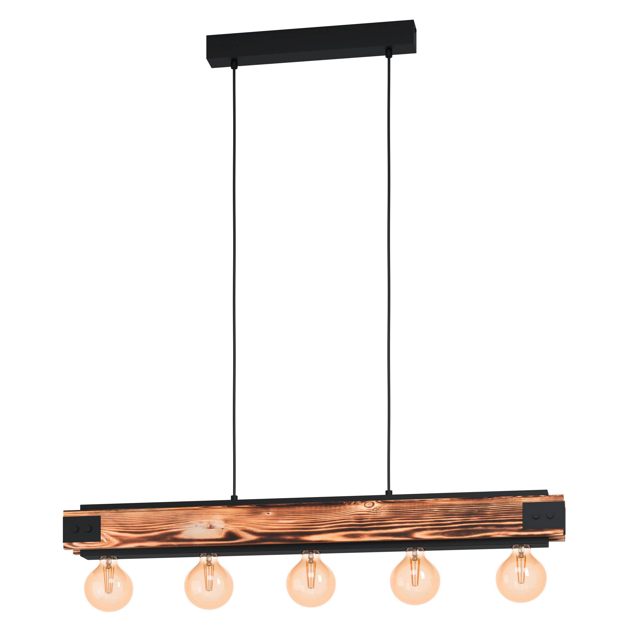 Eglo EU Panagria Modern Wood & Black Metal Pendant Light