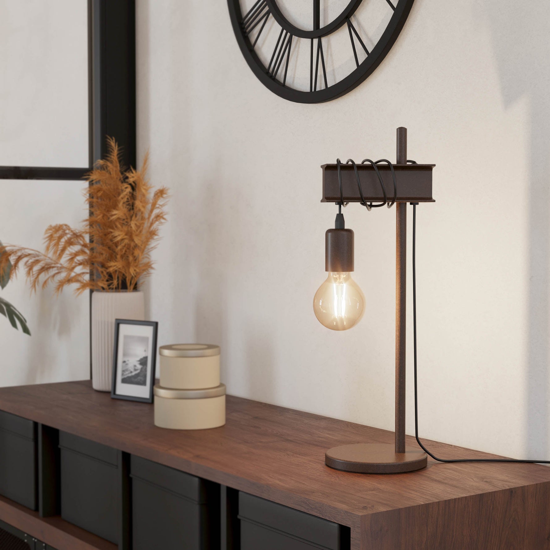 Eglo EU Tilston Sand Dual Sand Coloured Spotlight Floor Lamp with Foot Switch
