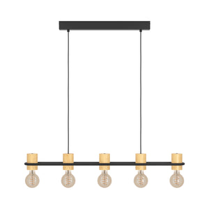 Eglo EU Chieveley 5 Set Pendant E27 Black Wood