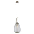 Elixir Pendant - Satin Nickel Metal & Ribbed Glass