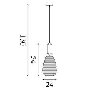 Searchlight Electric Elixir Pendant - Satin Nickel Metal & Ribbed Glass 43581-1SN