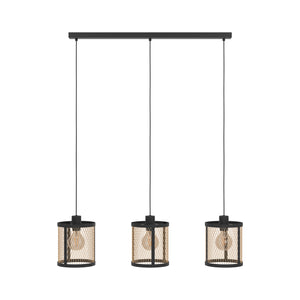 Eglo EU Dellow Steel Black & Brass Contemporary 3-Light Pendant