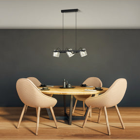 Eglo EU Hornwood 2 Black Steel & Wood 3-Light Pendant
