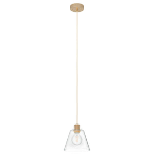Eglo EU Copley 1-Light Clear and Gold Ceiling Pendant (D) 20cm