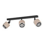 Eglo EU Rosley Black Steel & Natural Linen Fabric Minimalist 3-Light Spotlight product image - Endon Lighting from First Light Direct with great prices and fast UK delivery