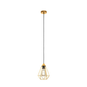 Eglo EU TARBES Pendant Light – Brushed Brass Steel, E27, Vintage Indoor Lighting