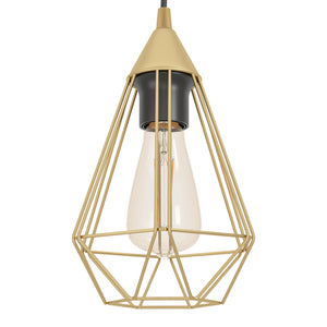 Eglo EU TARBES Pendant Light – Brushed Brass Steel, E27, Vintage Indoor Lighting